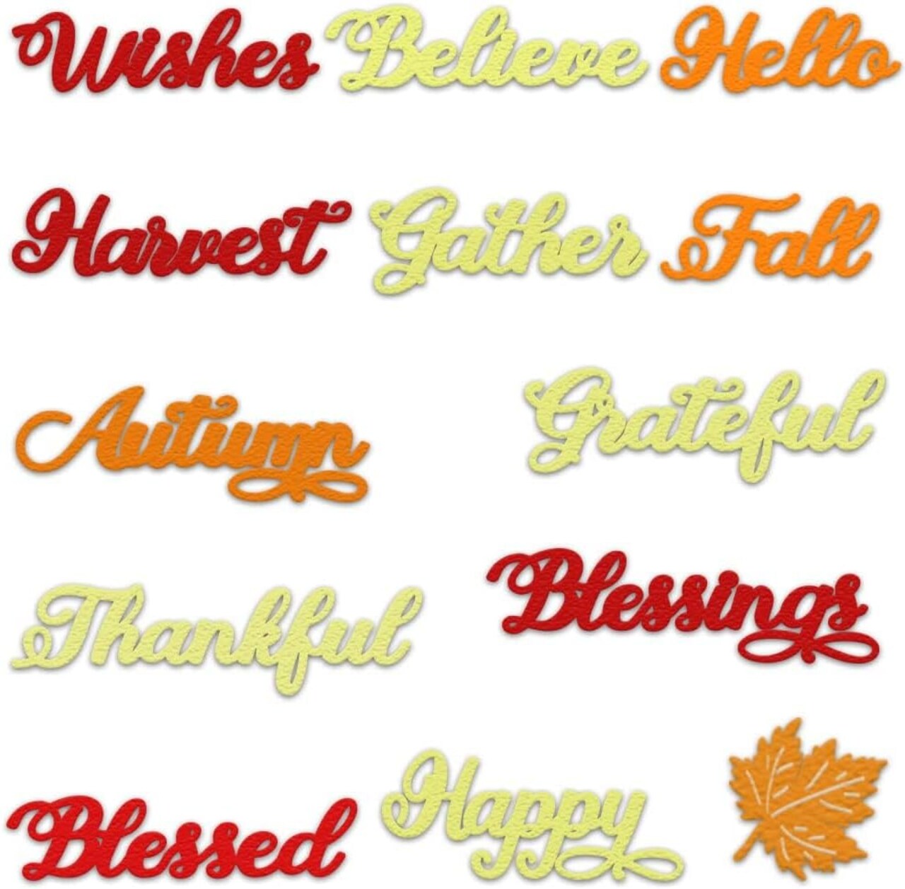 Fall Thanksgiving Words Cutting Dies for Card Making and Photo Album Decorations